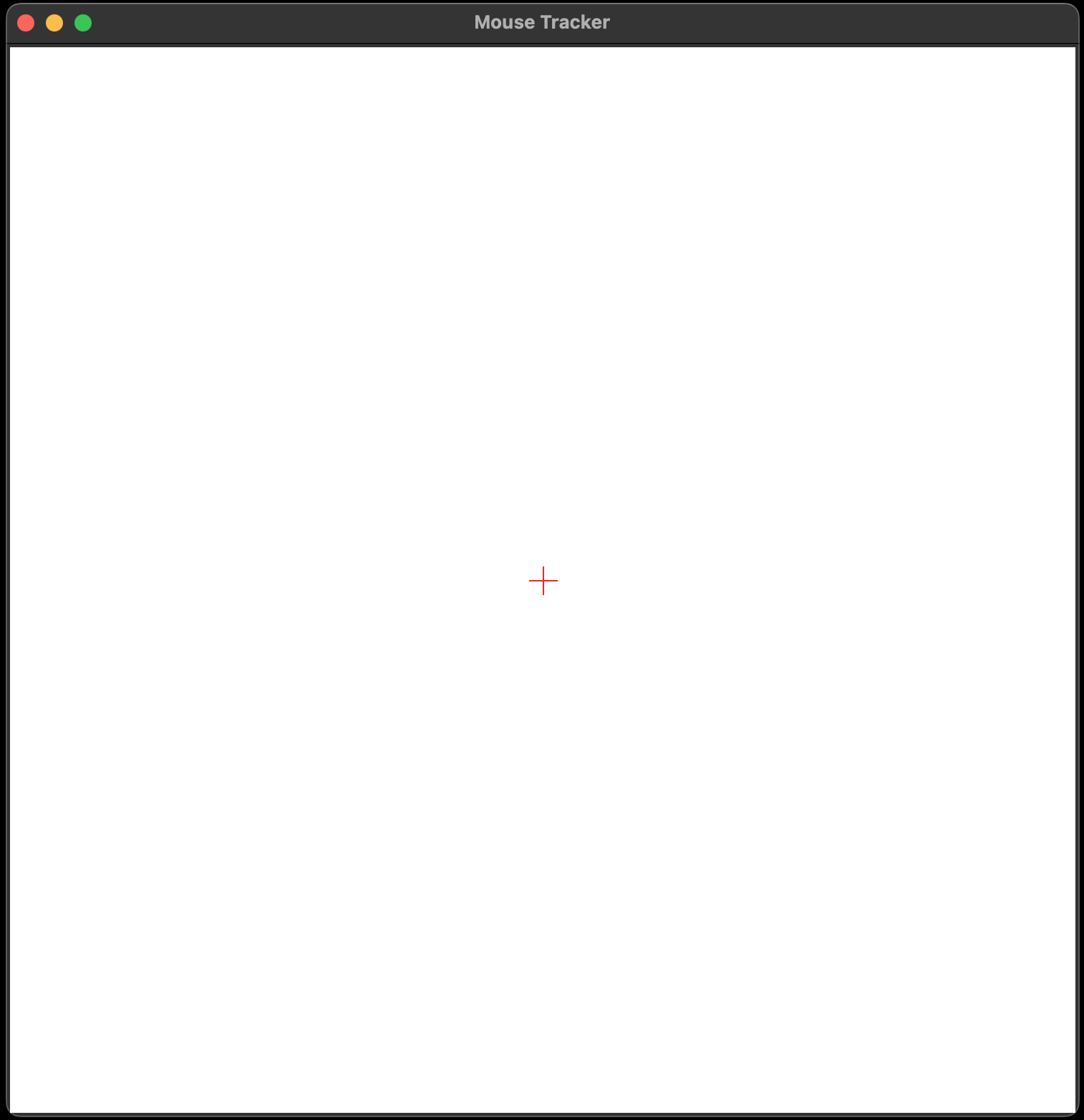 The example GUI: a window with a red cross in its center