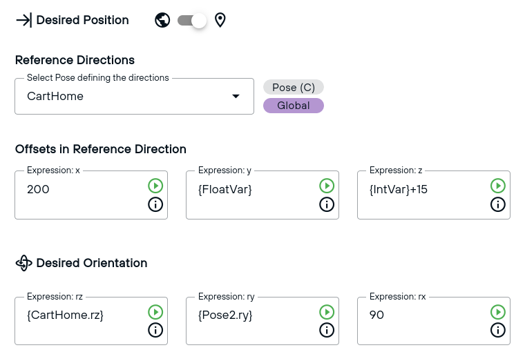 Cartesian Pose Expression with offset
