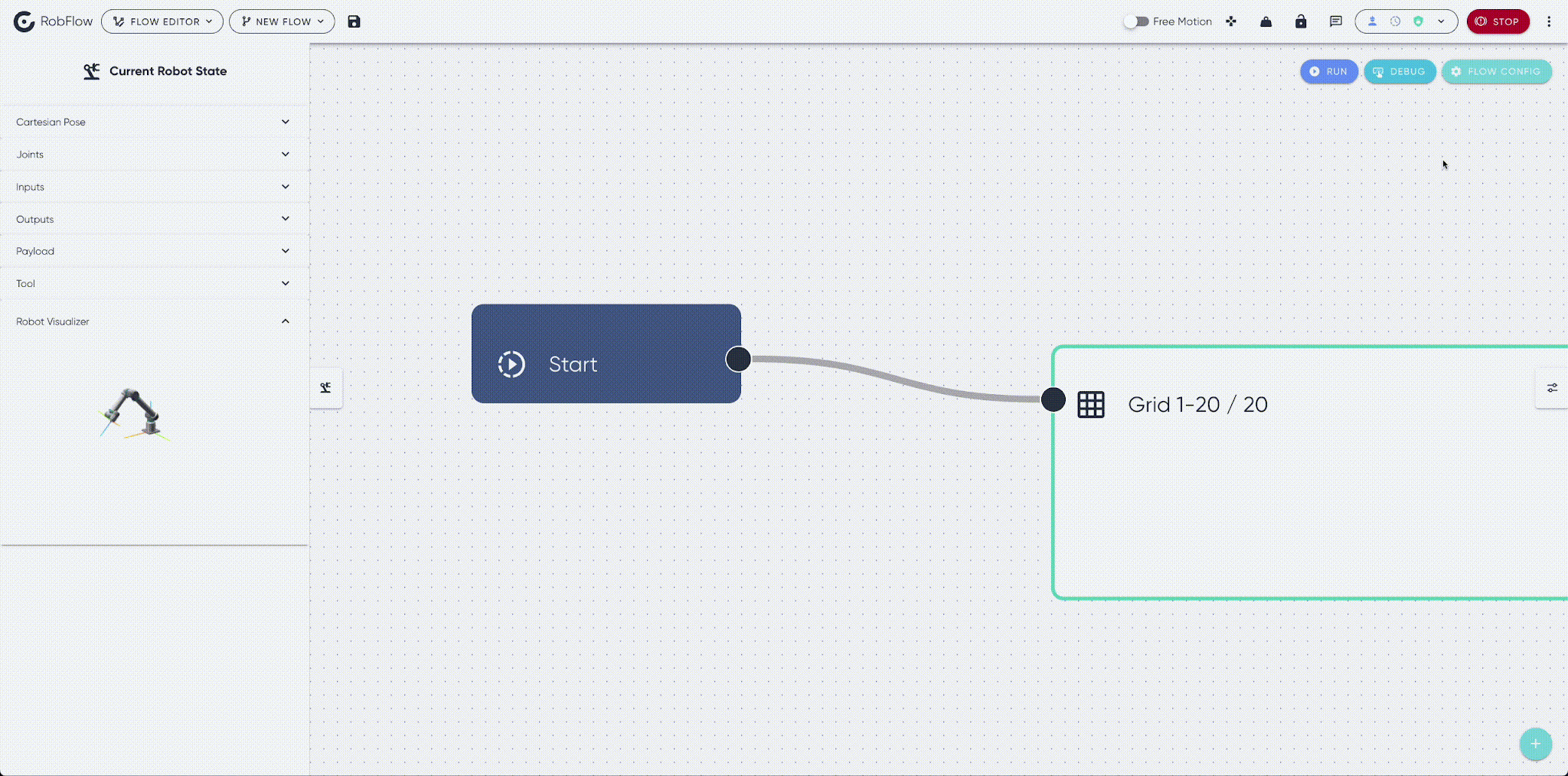 Scale and shift Flow environment file for Robot Visualizer