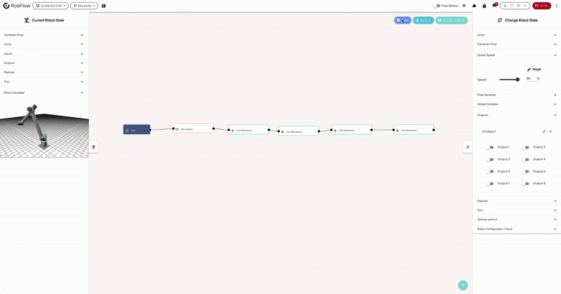 Run Flow but move Robot only from a specific Node on