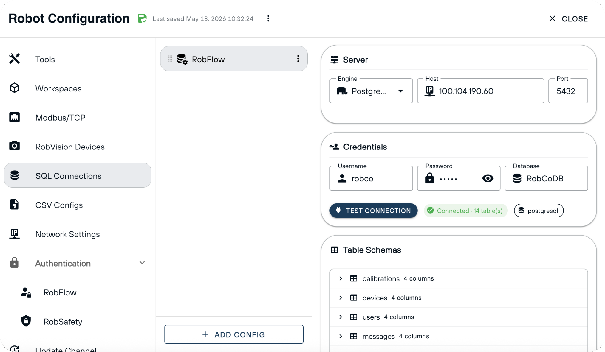 UX &amp; UI Improvements for Robot Configuration