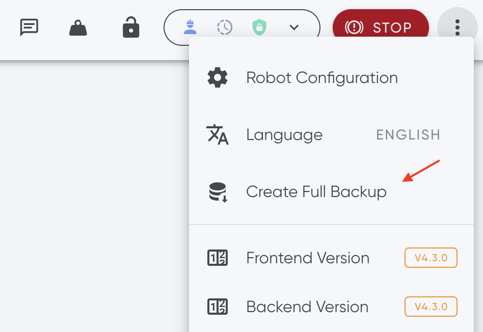 Komplettes Backup der Robflow-Daten erstellen