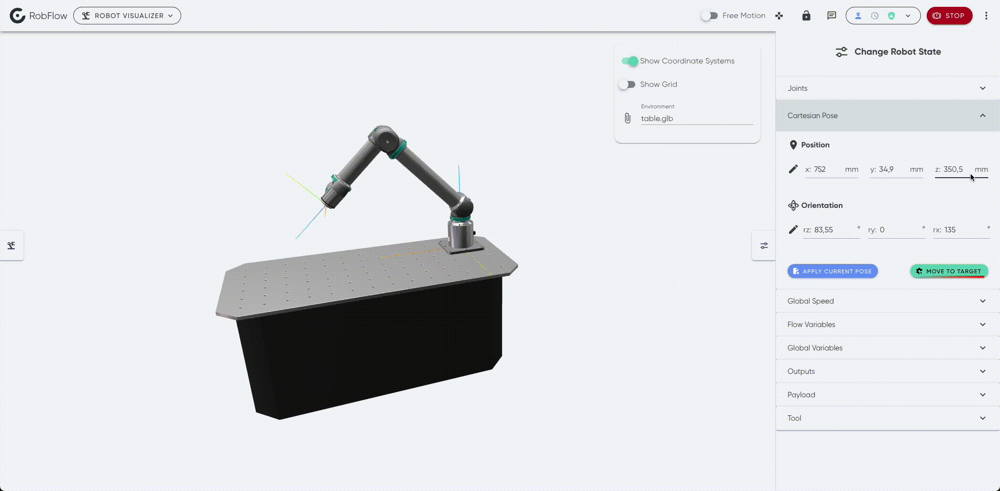Roboter Visualisierer