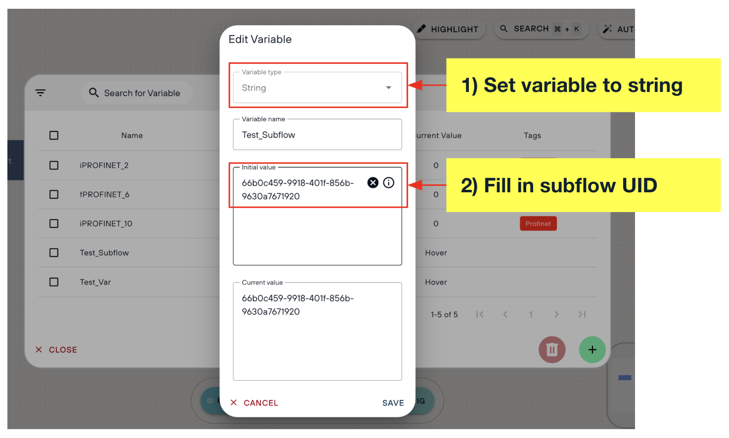Variablenbasierte Subflow-Auswahl + Dashboard-Integration