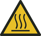 Warning of a hot surface